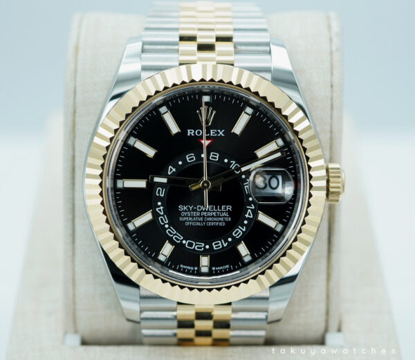 Rolex 336933 SKY-DWELLER YELLOW GOLD STEEL BLACK DIAL JUBILEE BAND 2024 FULL SET