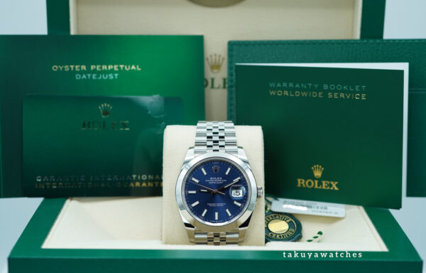 BRAND NEW Rolex 126300 DATEJUST 41 BLUE STICK DIAL JUBILEE BAND 2025 FULL SET - Image 2