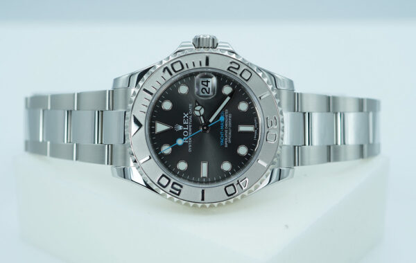 Rolex 268622 YACHTMASTER PLATINUM BEZEL RHODIUM DIAL 37MM WARRANTY FULL SET - Image 10