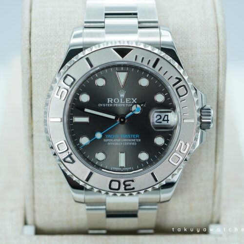 Rolex 268622 YACHTMASTER PLATINUM BEZEL RHODIUM DIAL 37MM WARRANTY FULL SET