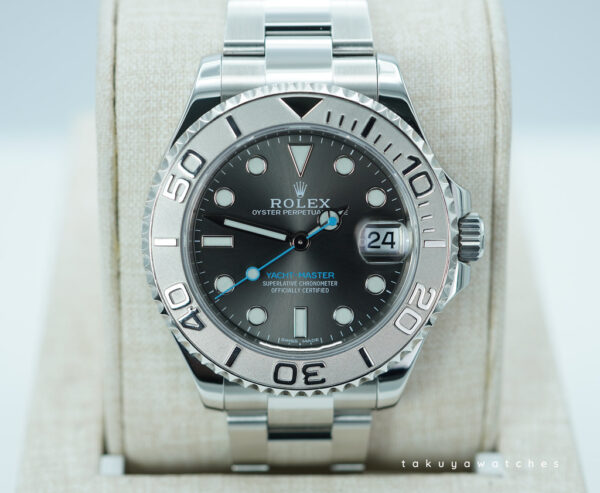 Rolex 268622 YACHTMASTER PLATINUM BEZEL RHODIUM DIAL 37MM WARRANTY FULL SET