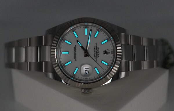 BRAND NEW Rolex 126334 DATEJUST 41 FLUTED BEZEL WHITE STICK DIAL OYSTER 2025 FULL SET - Image 11