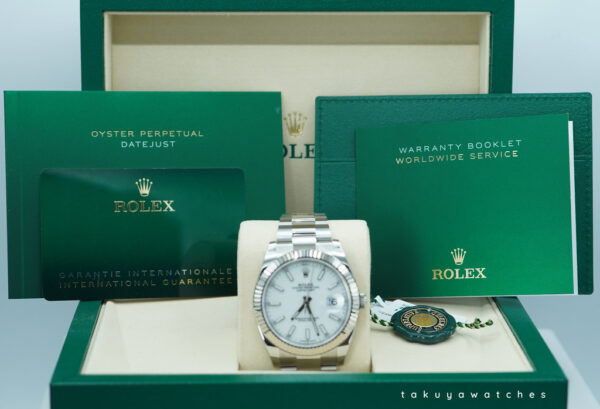 BRAND NEW Rolex 126334 DATEJUST 41 FLUTED BEZEL WHITE STICK DIAL OYSTER 2025 FULL SET - Image 2