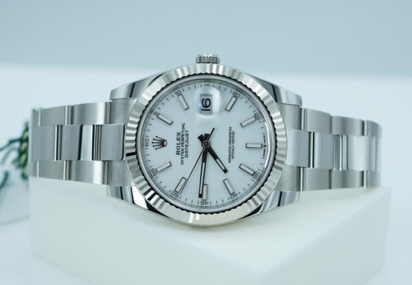 BRAND NEW Rolex 126334 DATEJUST 41 FLUTED BEZEL WHITE STICK DIAL OYSTER 2025 FULL SET - Image 10