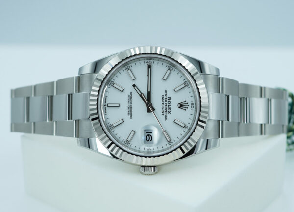 BRAND NEW Rolex 126334 DATEJUST 41 FLUTED BEZEL WHITE STICK DIAL OYSTER 2025 FULL SET - Image 9