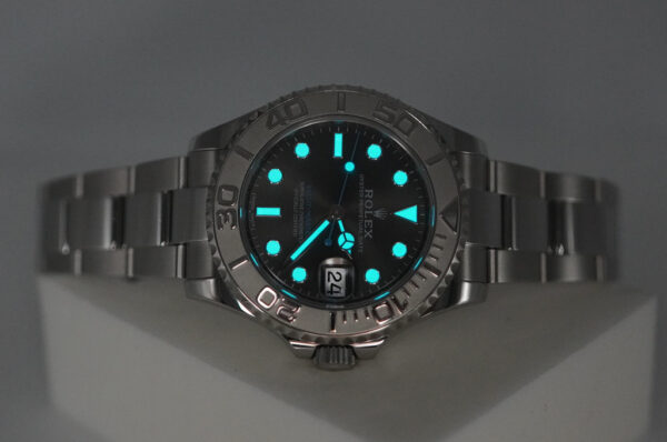 Rolex 268622 YACHTMASTER PLATINUM BEZEL RHODIUM DIAL 37MM WARRANTY FULL SET - Image 11