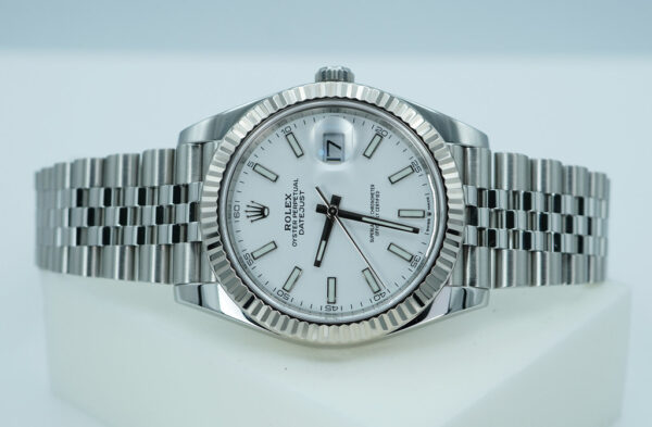 Rolex 126334 DATEJUST 41 FLUTED BEZEL WHITE DIAL JUBILEE BAND 2021 FULL SET - Image 10