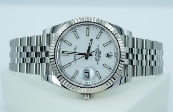 Rolex 126334 DATEJUST 41 FLUTED BEZEL WHITE DIAL JUBILEE BAND 2021 FULL SET - Image 9