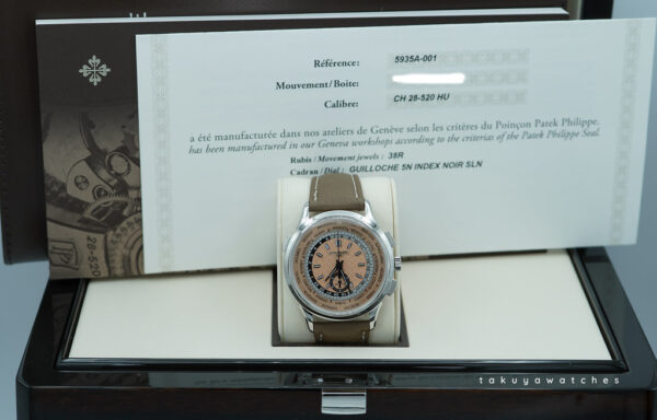 Patek PHILIPPE 5935A STEEL WORLD TIME CHRONOGRAPH SALMON DIAL 2025 FULL SET - Image 2
