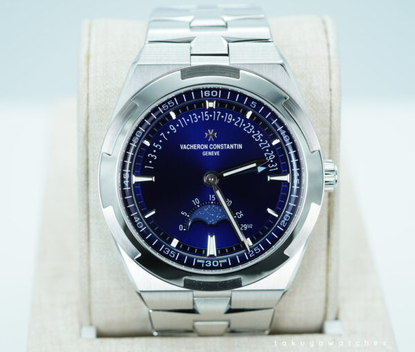 Vacheron CONSTANTIN OVERSEAS 4000V MOONPHASE RETROGRADE DATE BLUE DIAL 2024 WARRANTY FULL SET