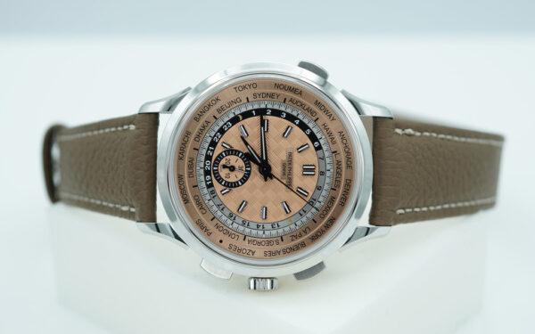 Patek PHILIPPE 5935A STEEL WORLD TIME CHRONOGRAPH SALMON DIAL 2025 FULL SET - Image 9