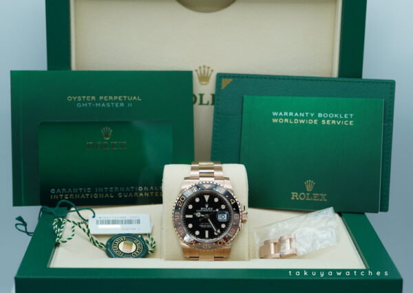 Rolex 126715CHNR GMT MASTER II 18K ROSE GOLD ROOTBEER CERAMIC 2021 WARRANTY FULL SET - Image 2