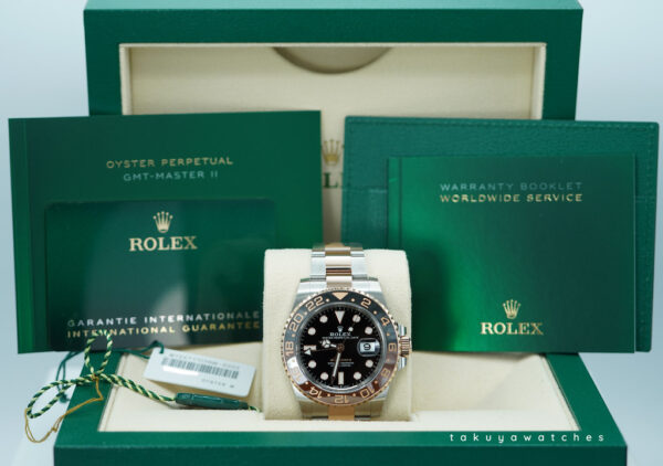 Rolex 126711CHNR GMT MASTER II ROOTBEER ROSE GOLD STEEL 2023 WARRANTY FULL SET - Image 2