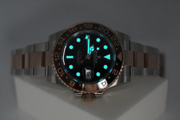 Rolex 126711CHNR GMT MASTER II ROOTBEER ROSE GOLD STEEL 2023 WARRANTY FULL SET - Image 11