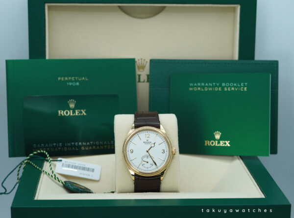 Rolex 52508 PERPETUAL 1908 YELLOW GOLD WHITE DIAL 2024 WARRANTY FULL SET - Image 2
