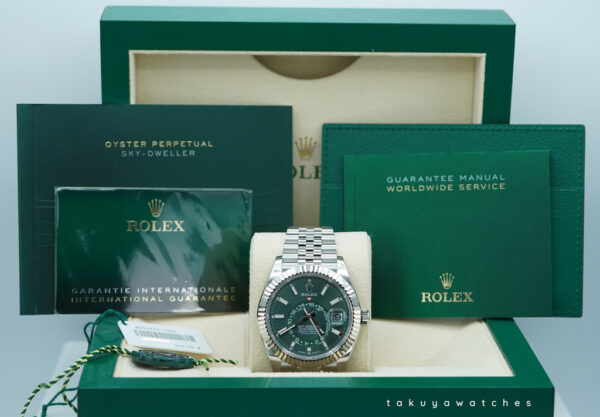 Rolex 336934 SKY-DWELLER MINT GREEN DIAL JUBILEE BAND NEW MODEL FULL SET - Image 2