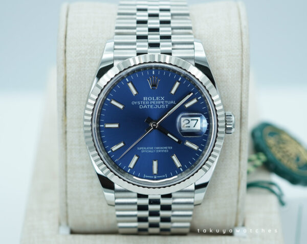 BRAND NEW  Rolex 126234 DATEJUST 36 FLUTED BEZEL BLUE DIAL JUBILEE BAND 2025 FULL SET