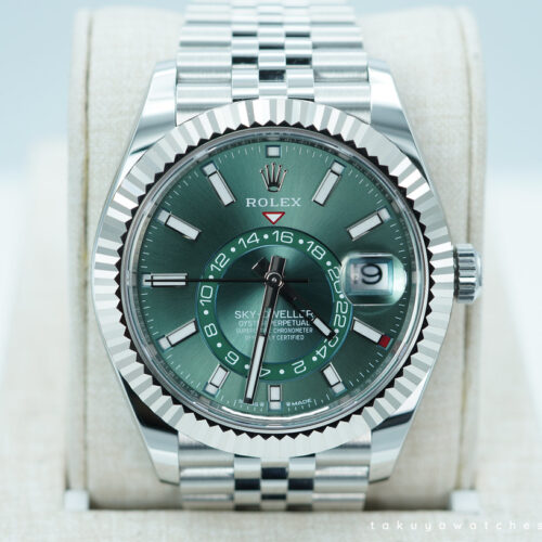 Rolex 336934 SKY-DWELLER MINT GREEN DIAL JUBILEE BAND NEW MODEL FULL SET