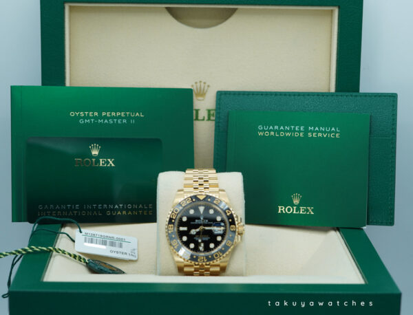 Rolex 126718GRNR GMT MASTER 2 YELLOW GOLD GREY BLACK BEZEL JUBILEE 2024 FULL SET - Image 2