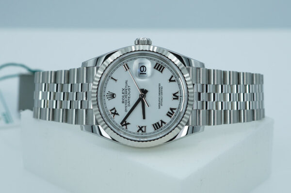 BRAND NEW Rolex 126234 DATEJUST 36 FLUTED BEZEL WHITE ROMAN DIAL 2025 FULL SET - Image 10