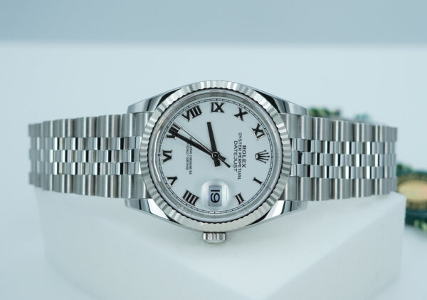 BRAND NEW Rolex 126234 DATEJUST 36 FLUTED BEZEL WHITE ROMAN DIAL 2025 FULL SET - Image 9