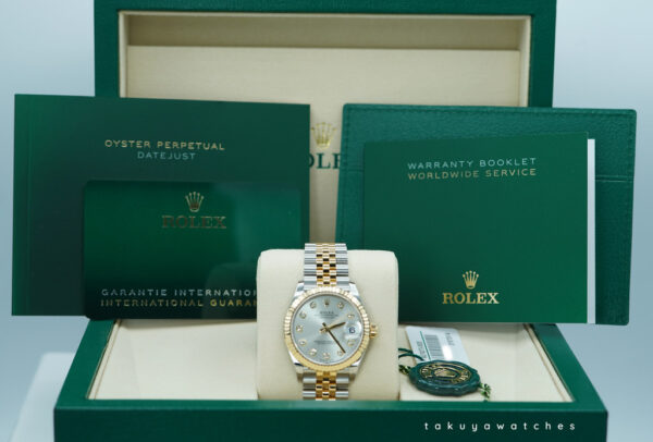 BRAND NEW Rolex 278273 DATEJUST 31 TWO TONE SILVER DIAMOND DIAL JUBILEE 2025 FULL SET - Image 2
