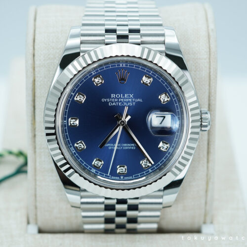 BRAND NEW Rolex 126334 DATEJUST 41 FLUTED BEZEL BLUE DIAMOND DIAL JUBILEE BAND 2025 FULL SET