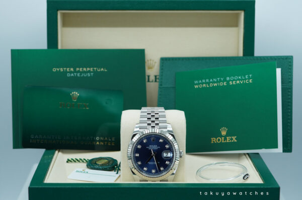 BRAND NEW Rolex 126334 DATEJUST 41 FLUTED BEZEL BLUE DIAMOND DIAL JUBILEE BAND 2025 FULL SET - Image 2