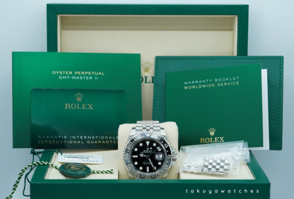 Rolex 126710GRNR GMT MASTER 2 BLACK GREY BEZEL JUBILEE BAND 2025 WARRANTY FULL SET - Image 2