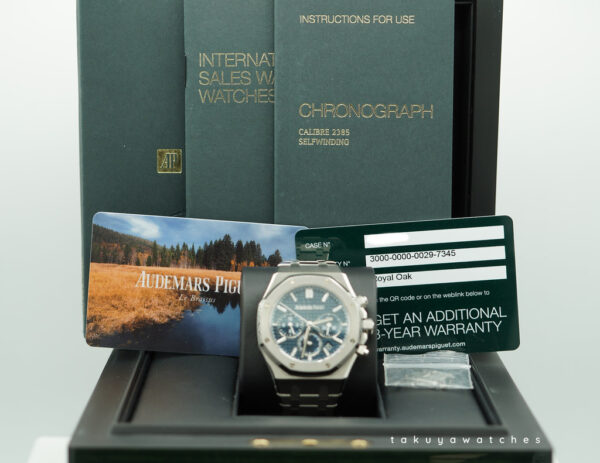 Audemars PIGUET ROYAL OAK CHRONOGRAPH 26715ST BLUE DIAL AP SERVICED FULL SET - Image 2