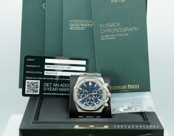 Audemars PIGUET ROYAL OAK CHRONOGRAPH 50TH ANNIVERSARY 26240ST BLUE NUIT DIAL FULL SET - Image 2