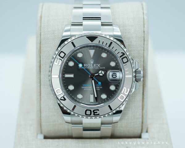 Rolex 268622 YACHTMASTER PLATINUM BEZEL SLATE DIAL 37MM 2023 WARRANTY FULL SET