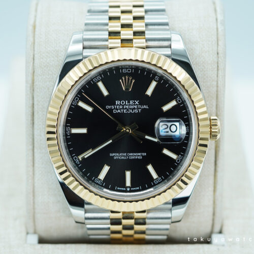Rolex 126333 DATEJUST 41 YELLOW GOLD STEEL BLACK DIAL JUBILEE 2023 WARRANTY FULL SET