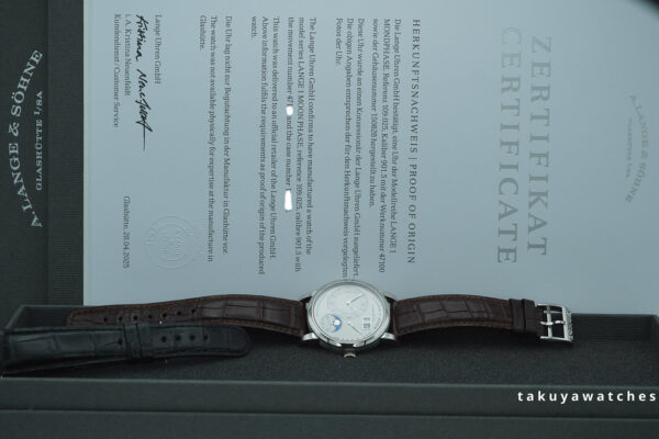 A. Lange & Sohne LANGE 1 MOONPHASE 109.025 PLATINUM SILVER DIAL 38.5MM - Image 2