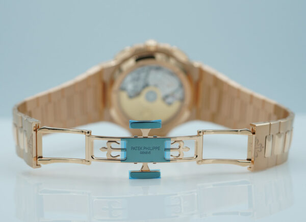 NEW Patek PHILIPPE 5990/1R NAUTILUS TRAVEL TIME CHRONOGRAPH 18K ROSE GOLD BLUE DIAL FULL SET - Image 8
