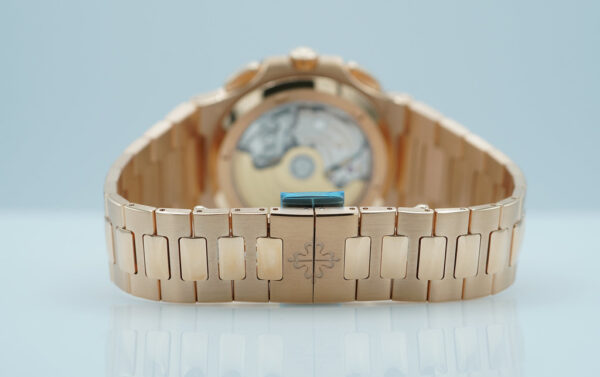 NEW Patek PHILIPPE 5990/1R NAUTILUS TRAVEL TIME CHRONOGRAPH 18K ROSE GOLD BLUE DIAL FULL SET - Image 7