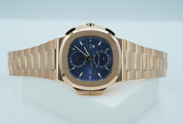 NEW Patek PHILIPPE 5990/1R NAUTILUS TRAVEL TIME CHRONOGRAPH 18K ROSE GOLD BLUE DIAL FULL SET - Image 11