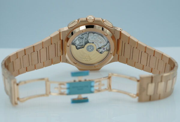 NEW Patek PHILIPPE 5990/1R NAUTILUS TRAVEL TIME CHRONOGRAPH 18K ROSE GOLD BLUE DIAL FULL SET - Image 9