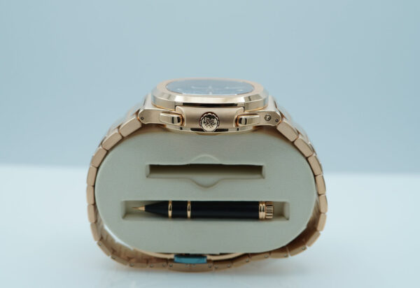 NEW Patek PHILIPPE 5990/1R NAUTILUS TRAVEL TIME CHRONOGRAPH 18K ROSE GOLD BLUE DIAL FULL SET - Image 4