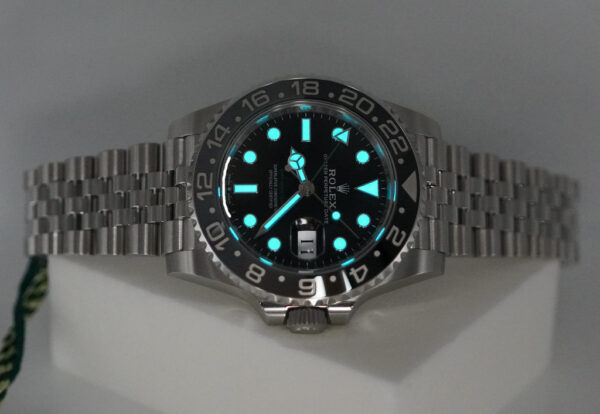 BRAND NEW Rolex 126710GRNR GMT MASTER 2 BLACK GREY BEZEL JUBILEE BAND 2025 FULL SET - Image 11