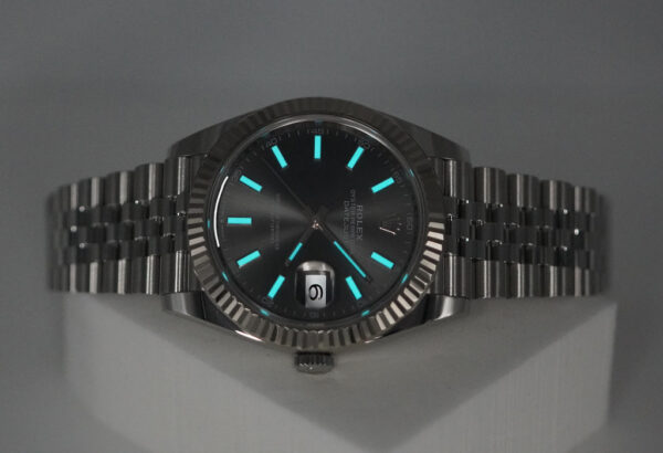 Rolex 126334 DATEJUST 41 FLUTED BEZEL SLATE DIAL JUBILEE BAND 2021 WARRANTY FULL SET - Image 11