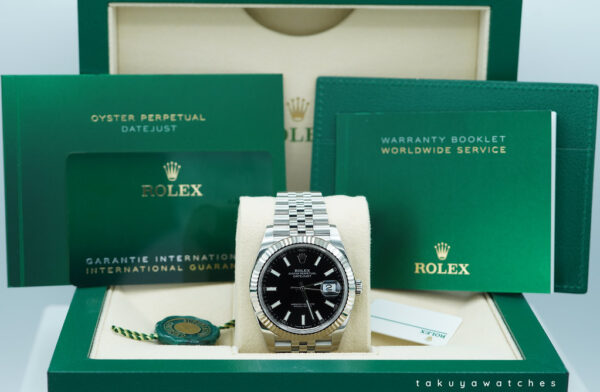 NEW Rolex 126334 DATEJUST 41 FLUTED BEZEL BLACK DIAL JUBILEE BAND 2022 WARRANTY FULL SET - Image 2
