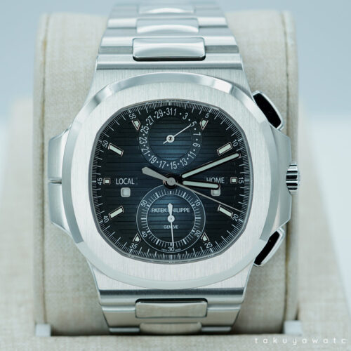 BRAND NEW Patek PHILIPPE 5990 NAUTILUS STEEL CHRONO TRAVEL TIME BLUE DIAL FULL SET