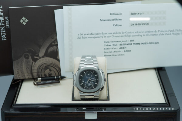 BRAND NEW Patek PHILIPPE 5990 NAUTILUS STEEL CHRONO TRAVEL TIME BLUE DIAL FULL SET - Image 2