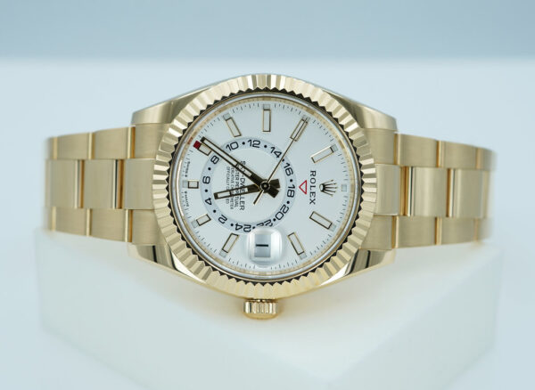 Rolex 336938 SKY-DWELLER YELLOW GOLD WHITE STICK DIAL 2023 WARRANTY FULL SET - Image 9