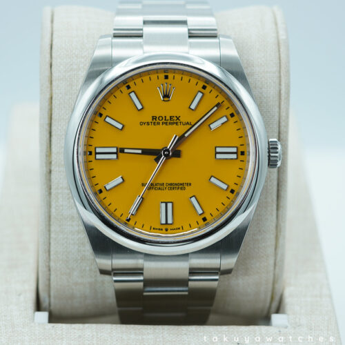 Rolex 124300 OYSTER PERPETUAL 41 YELLOW DIAL 2021 FULL SET