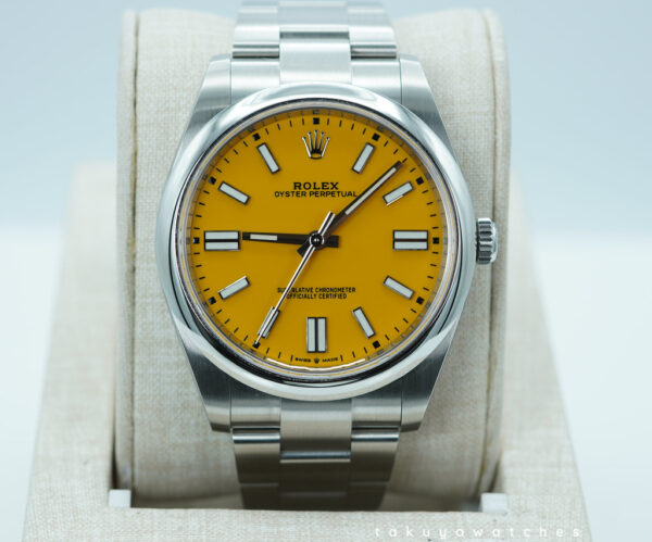 Rolex 124300 OYSTER PERPETUAL 41 YELLOW DIAL 2021 FULL SET