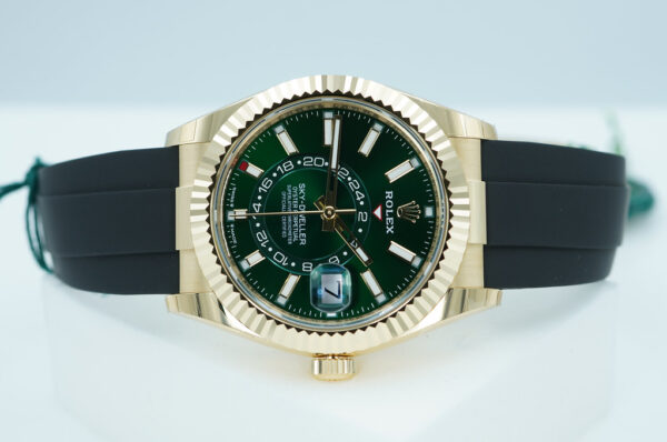 BRAND NEW Rolex 336238 SKY-DWELLER YELLOW GOLD GREEN DIAL OYSTERFLEX NEW MODEL 2025 - Image 9