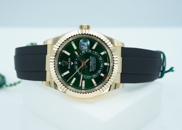 BRAND NEW Rolex 336238 SKY-DWELLER YELLOW GOLD GREEN DIAL OYSTERFLEX NEW MODEL 2025 - Image 10