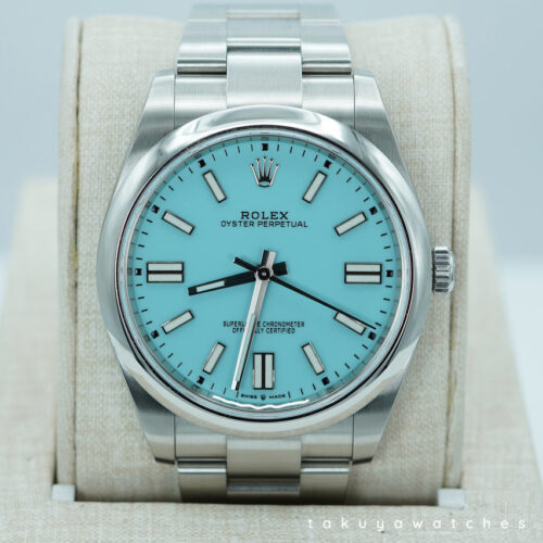 Rolex 124300 OYSTER PERPETUAL 41 TURQUOISE BLUE DIAL 2020 FULL SET